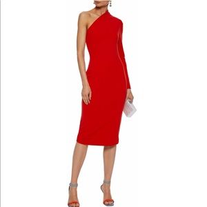 Solace London Red One Shoulder Midi Dress